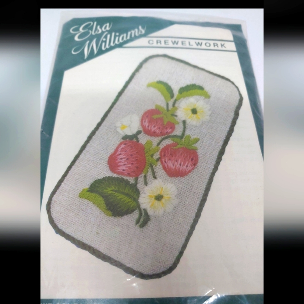 Vintage Elsa Williams Strawberry Patch Crewelwork Kit